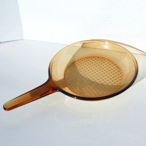 Vintage Visions by Corning Amber / Brown Glass Frying Pan Skillet | France